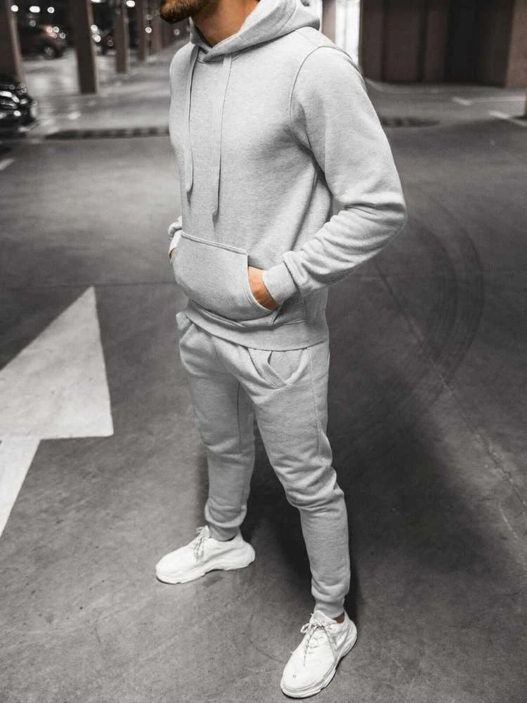 J.Style Sportinis Kostiumas Vyrams Fleece Pilkas 68C10381-2