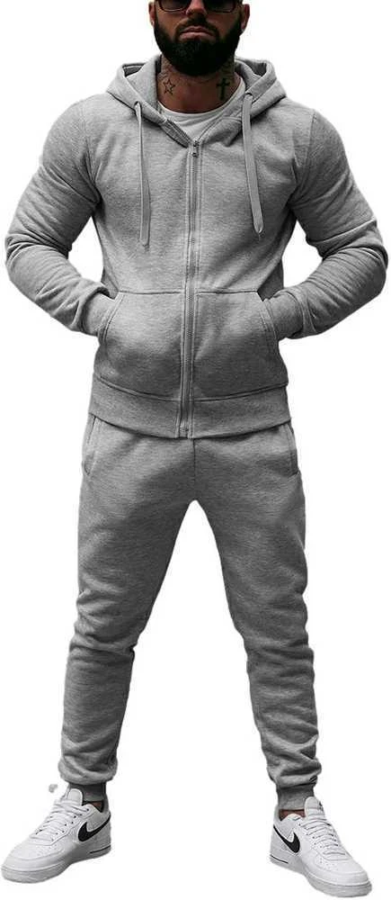 J.Style Sportinis Kostiumas Vyrams Fleece Pilkas 68C10386-2