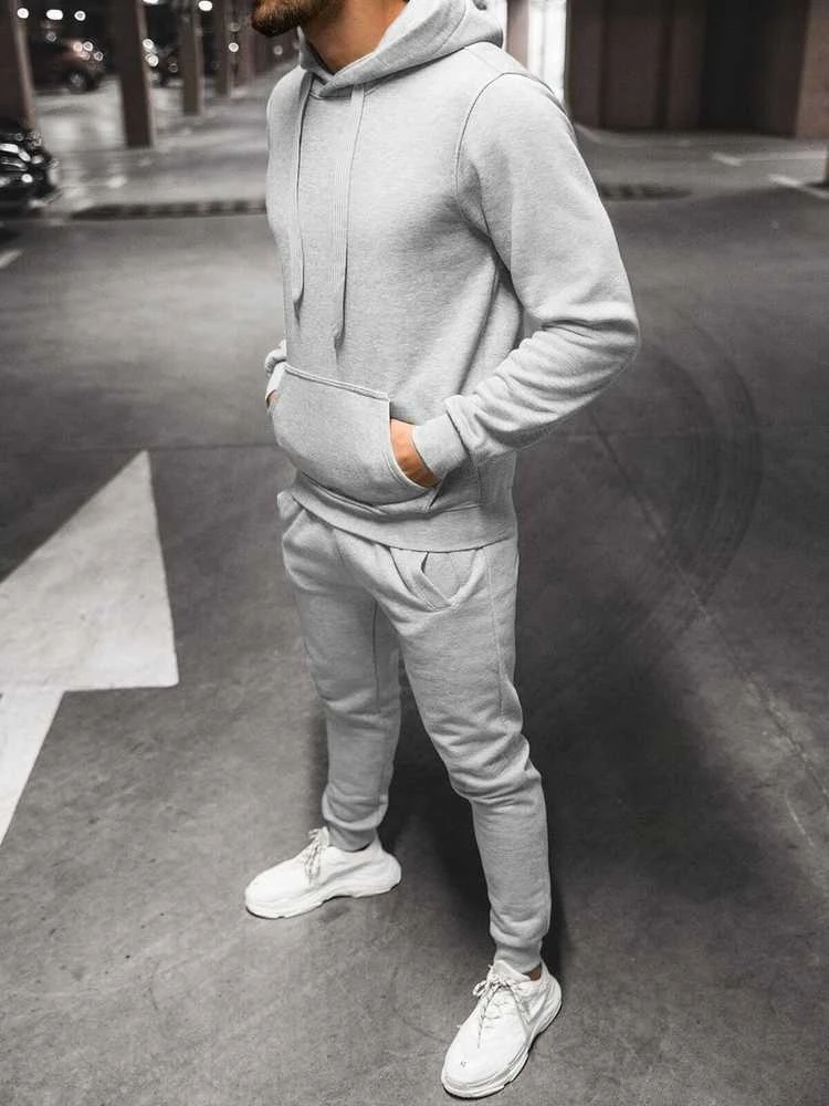 J.Style Sportinis Kostiumas Vyrams Fleece Pilkas 68C10381-2