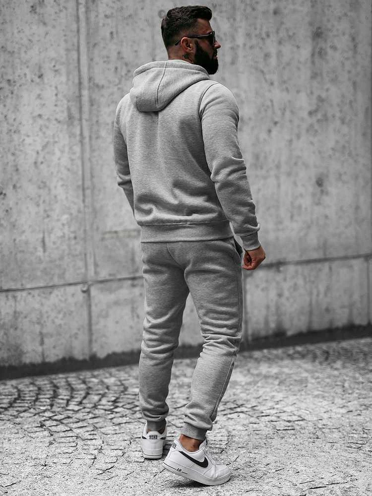 J.Style Sportinis Kostiumas Vyrams Fleece Pilkas 68C10386-2