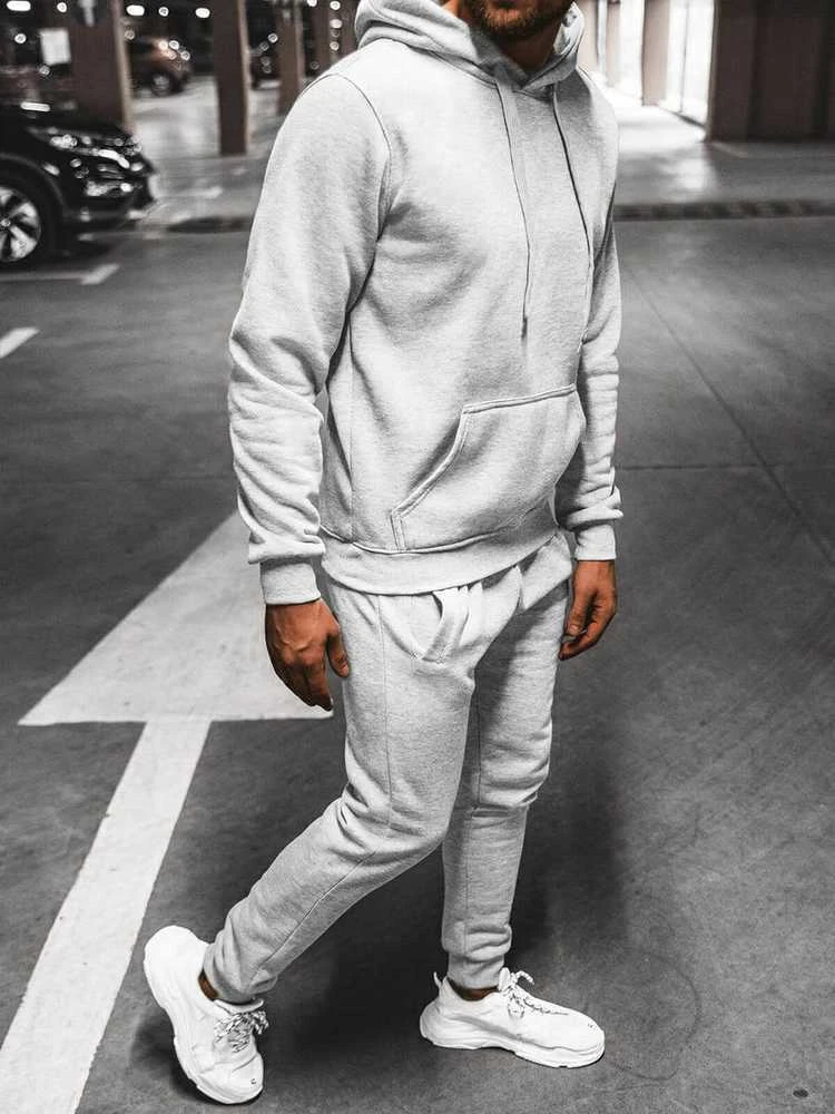 J.Style Sportinis Kostiumas Vyrams Fleece Pilkas 68C10381-2