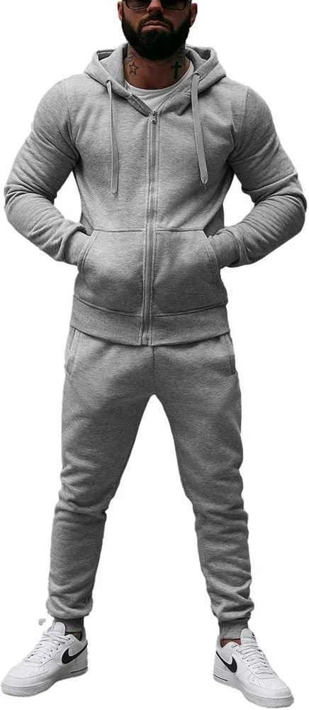 J.Style Sportinis Kostiumas Vyrams Fleece Pilkas 68C10386-2