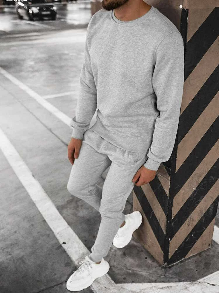 J.Style Sportinis Kostiumas Vyrams Fleece Pilkas 68C10380-2