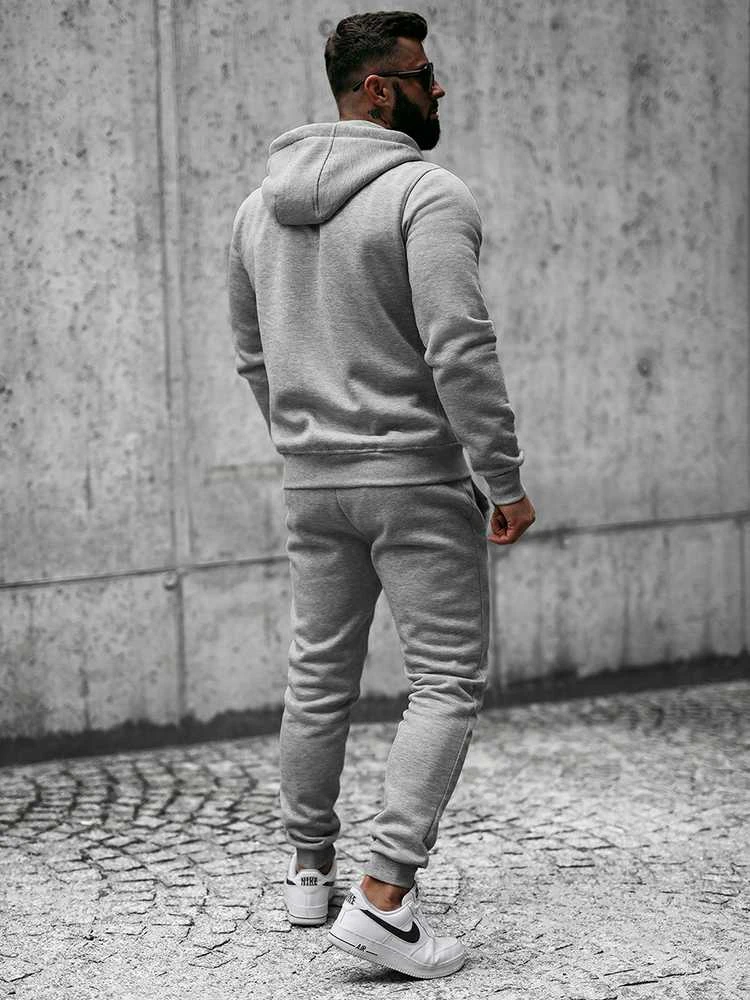 J.Style Sportinis Kostiumas Vyrams Fleece Pilkas 68C10386-2