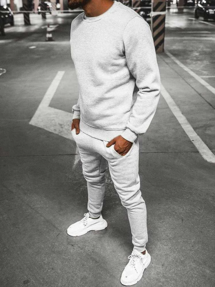 J.Style Sportinis Kostiumas Vyrams Fleece Pilkas 68C10380-2