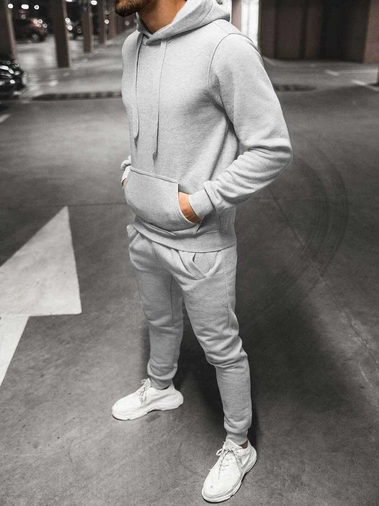 J.Style Sportinis Kostiumas Vyrams Fleece Pilkas 68C10381-2
