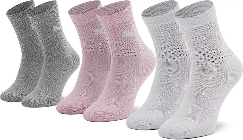 Puma Kojinės Paaugliams Junior Crew Baltas Pilkas Rožinė 907958 05