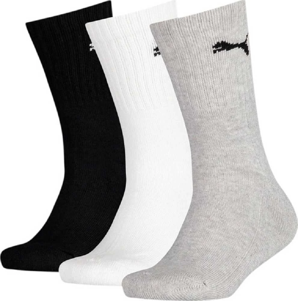 Puma Kojinės Paaugliams Junior Crew Juodas Pilkas Baltas 907958 03