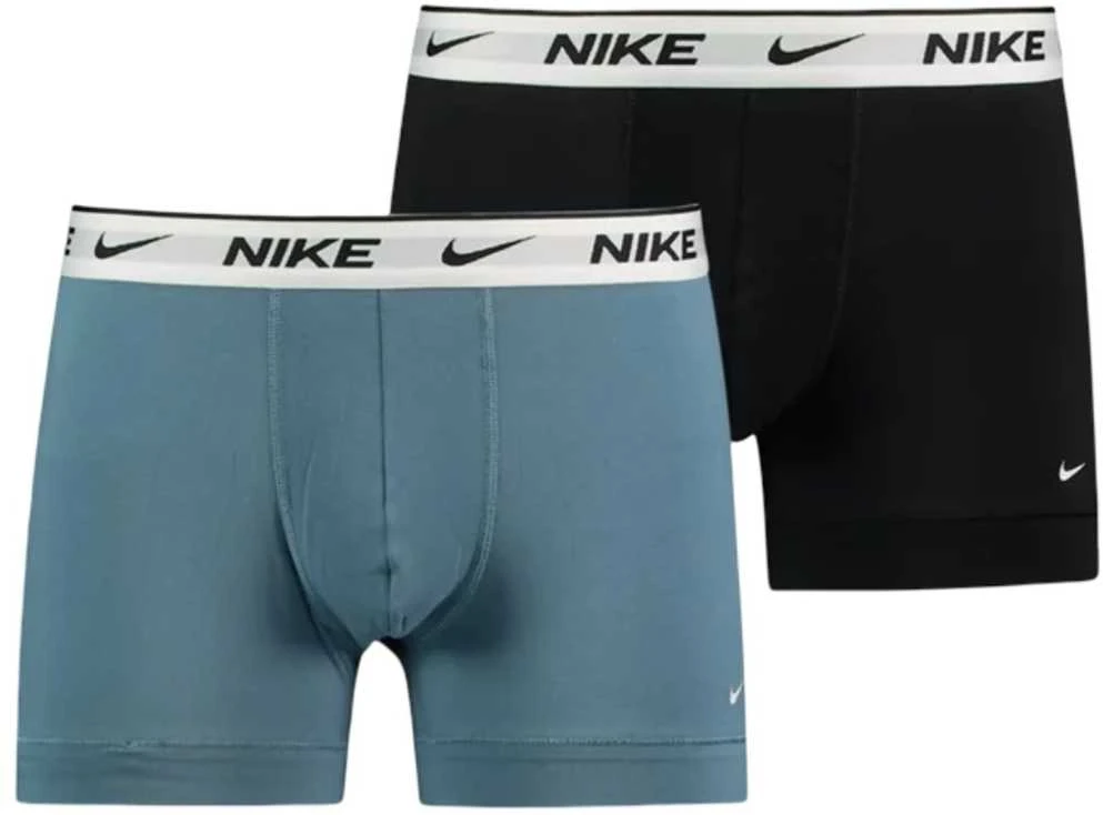 Nike Apatiniai Vyrams Eday Cotton Stretch Trunk 2Pk Juodas Turquoise KE1085 X29