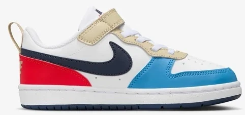 Nike Avalynė Paaugliams Court Borough Low Baltas Mėlyna Raudona DV5457 124