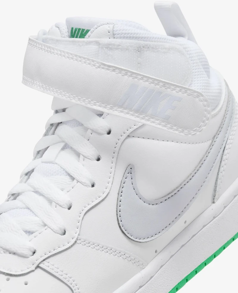 Nike Avalynė Paaugliams Court Borough Mid 2 Baltas Pilkas Žalias CD7782 115