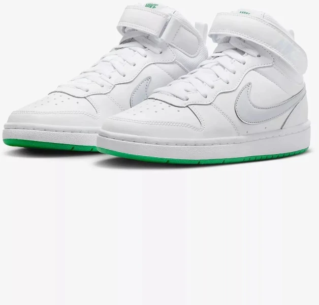 Nike Avalynė Paaugliams Court Borough Mid 2 Baltas Pilkas Žalias CD7782 115
