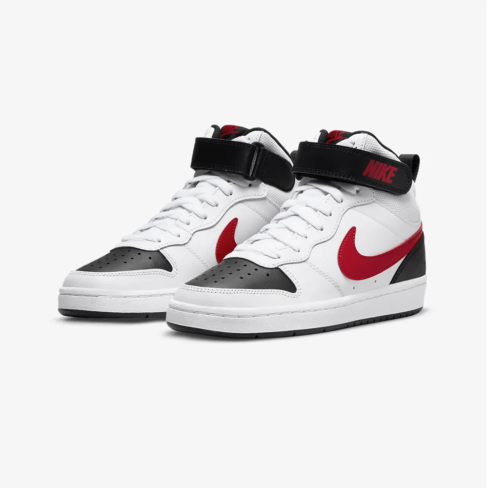 Nike Avalynė Paaugliams Court Borough Mid 2 Juodas Baltas Raudona CD7782 110