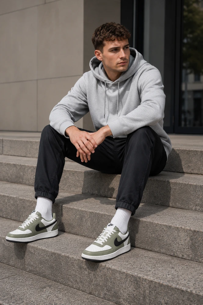 Nike Avalynė Vyrams Nk Court Vision Lo P Nb Chaki Baltas IM0459 104