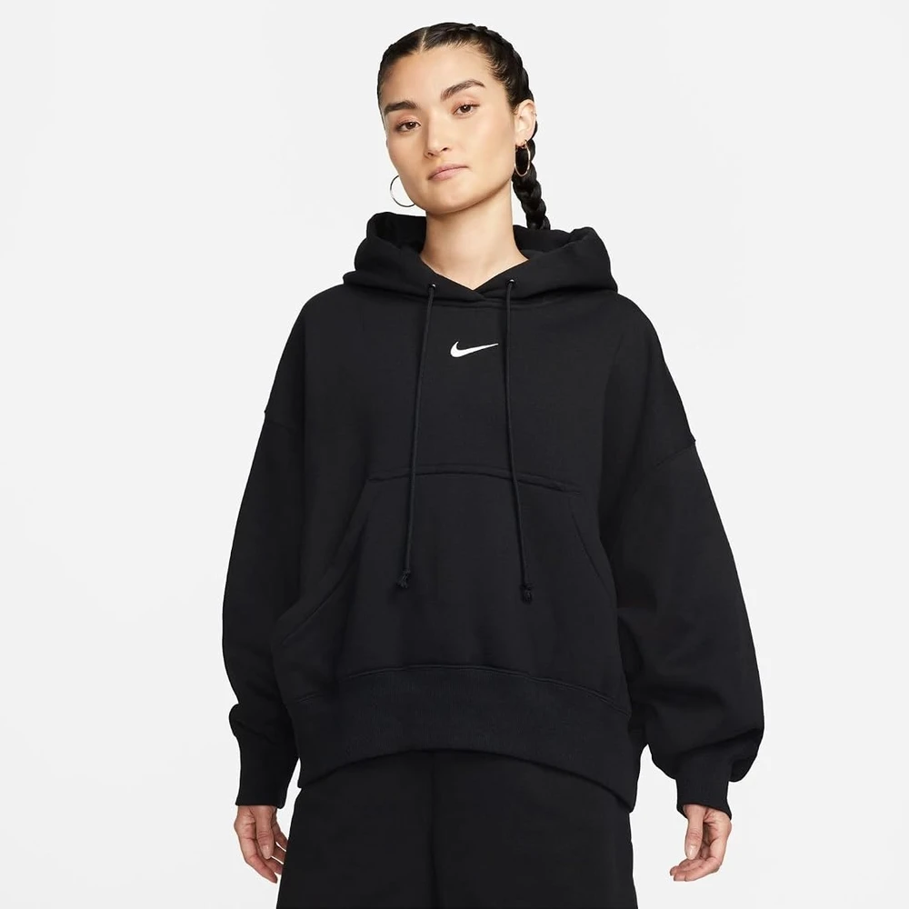 Nike Džemperis Moterims W Nsw Phnx Flc Oos Po Hoodie Juodas DQ5858 010
