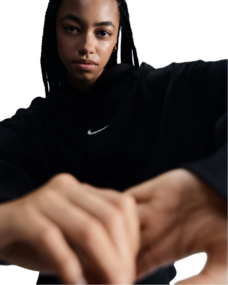 Nike Džemperis Moterims W Nsw Phnx Flc Oos Po Hoodie Juodas DQ5858 010