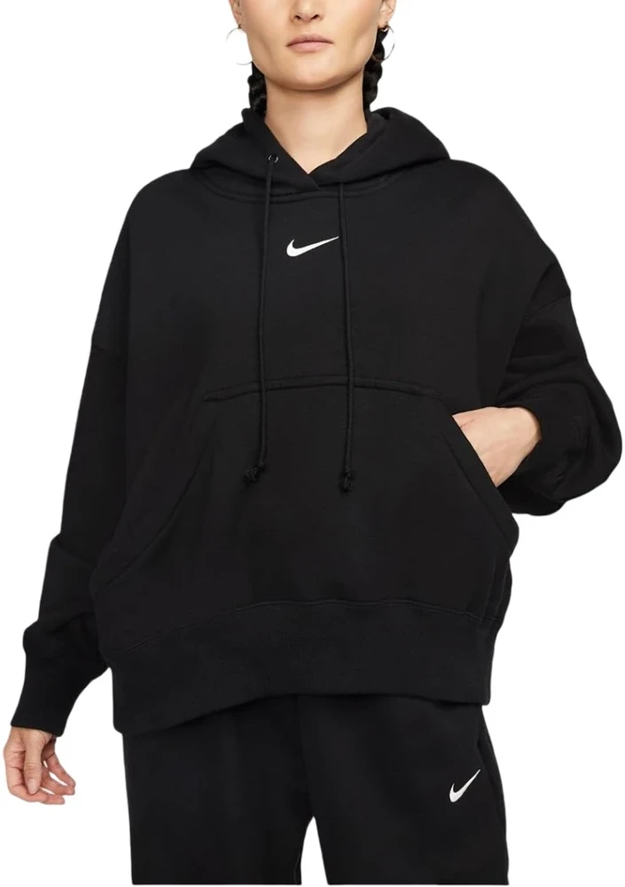 Nike Džemperis Moterims W Nsw Phnx Flc Oos Po Hoodie Juodas DQ5858 010