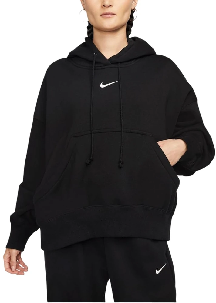 Nike Džemperis Moterims W Nsw Phnx Flc Oos Po Hoodie Juodas DQ5858 010