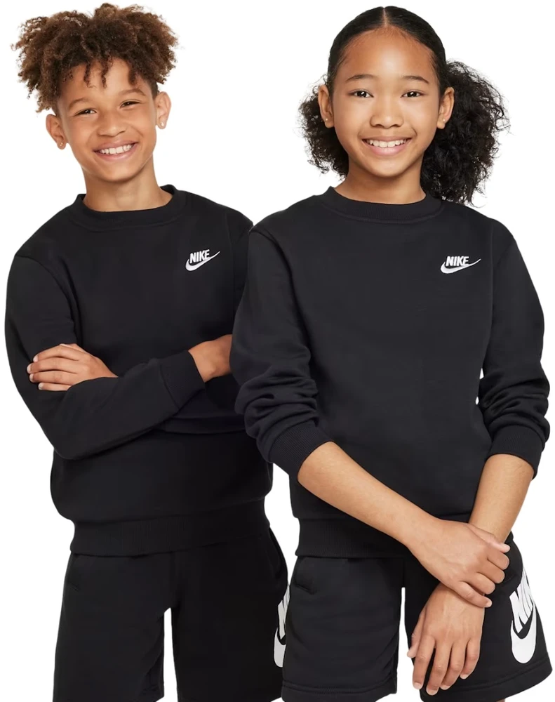 Nike Džemperis Paaugliams K Nsw Club Crew Ls Lbr Fl Juodas FD3006 014