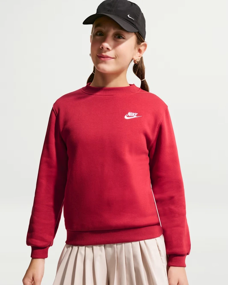 Nike Džemperis Paaugliams K Nsw Club Crew Ls Lbr Fl Raudona FD3006 608