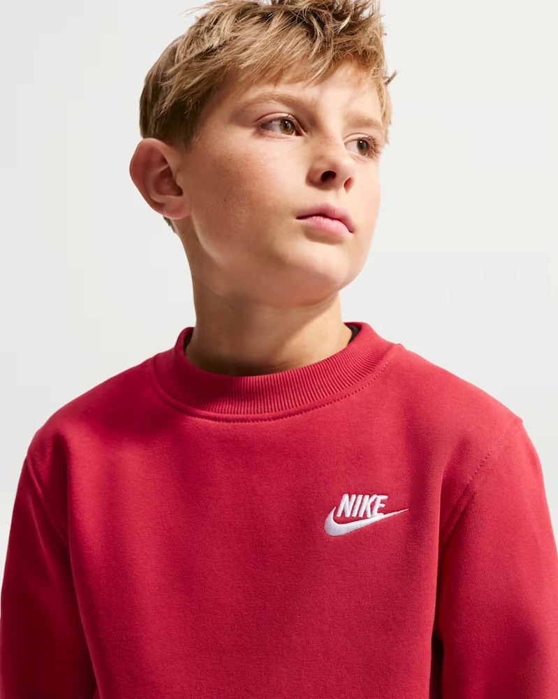 Nike Džemperis Paaugliams K Nsw Club Crew Ls Lbr Fl Raudona FD3006 608