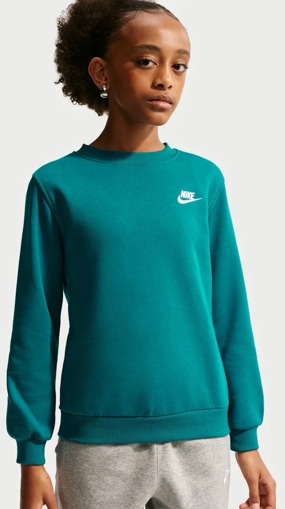 Nike Džemperis Paaugliams K Nsw Club Crew Ls Lbr Fl Turquoise FD3006 372