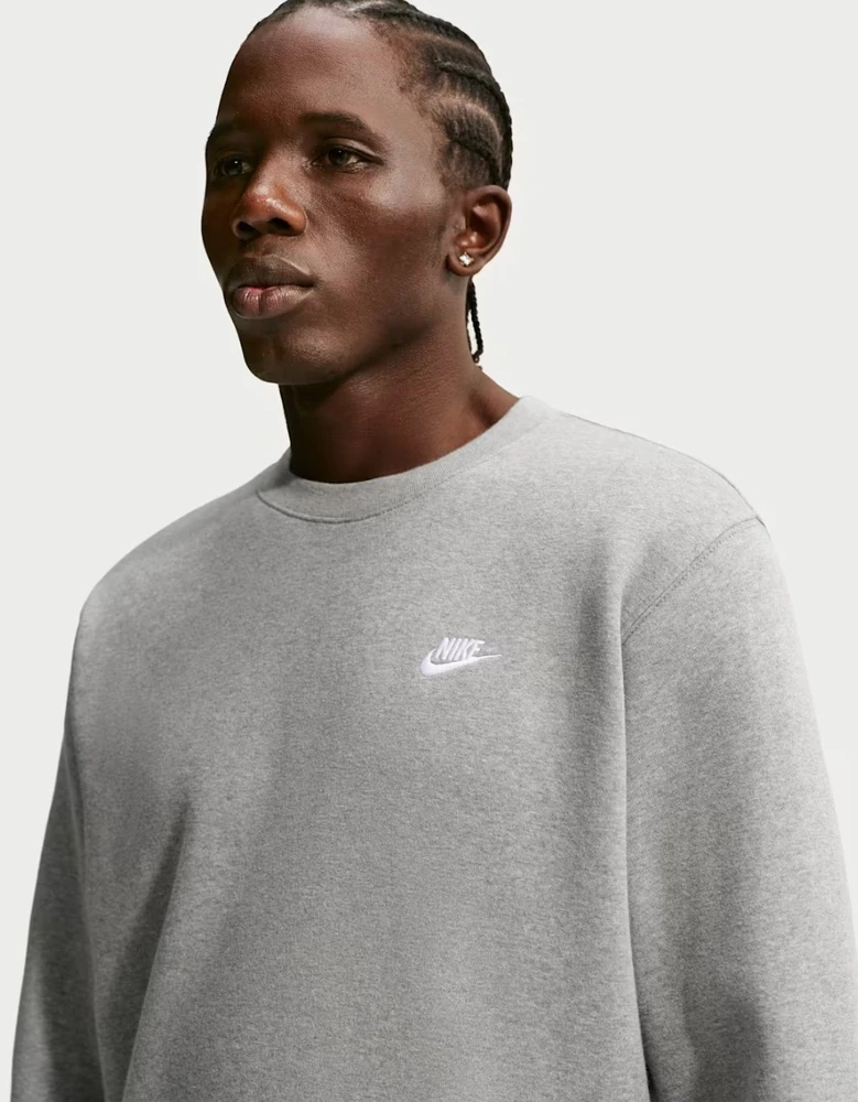 Nike Džemperis Vyrams M Nk Club Bb Crew Fl Pilkas FN3886 063