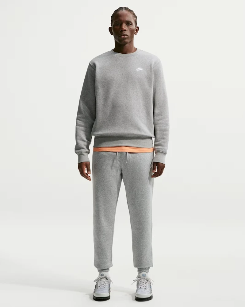 Nike Džemperis Vyrams M Nk Club Bb Crew Fl Pilkas FN3886 063