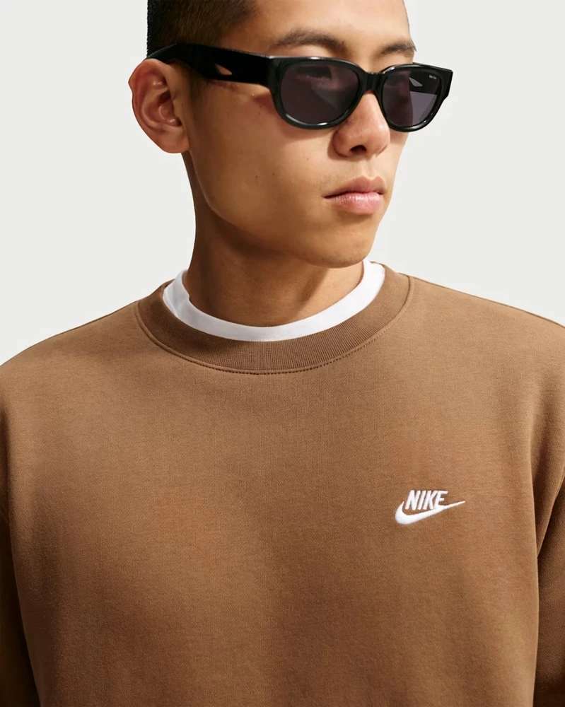 Nike Džemperis Vyrams M Nk Club Bb Crew Fl Brown FN3886 270
