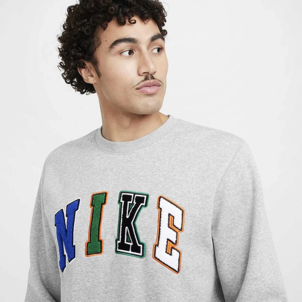 Nike Džemperis Vyrams M Nk Club Bb Crew Letters Pilkas FZ0879 063