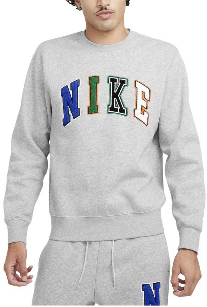 Nike Džemperis Vyrams M Nk Club Bb Crew Letters Pilkas FZ0879 063