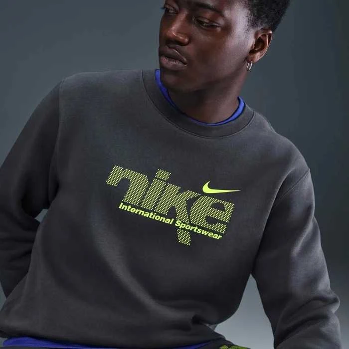 Nike Džemperis Vyrams M Nk Club Bb Crew Fl Pilkas IH4246 060