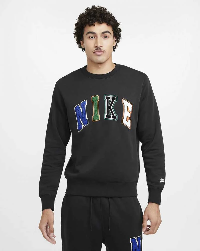 Nike Džemperis Vyrams M Nk Club Bb Crew Letters Juodas FZ0879 010