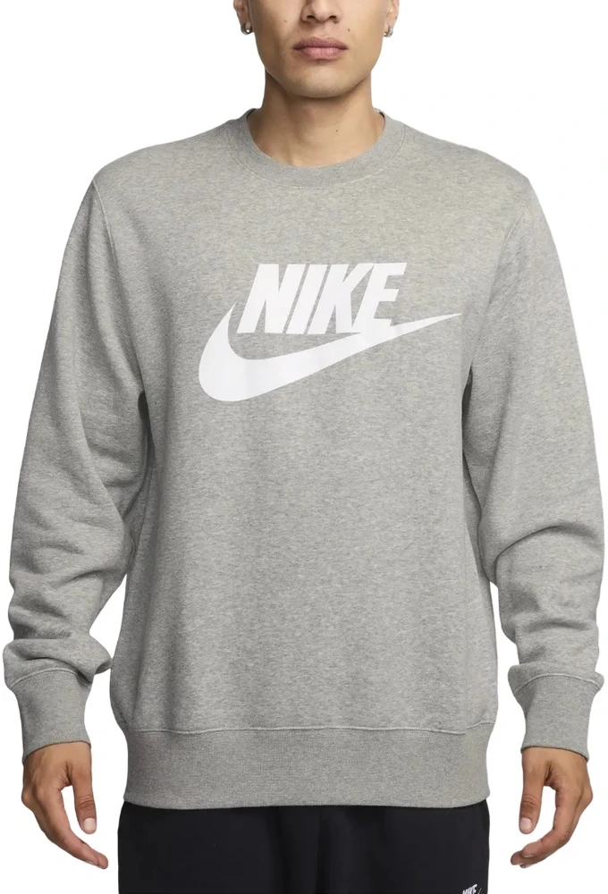 Nike Džemperis Vyrams M Nk Club Bb Gfx Crew Fl Pilkas FN3890 063