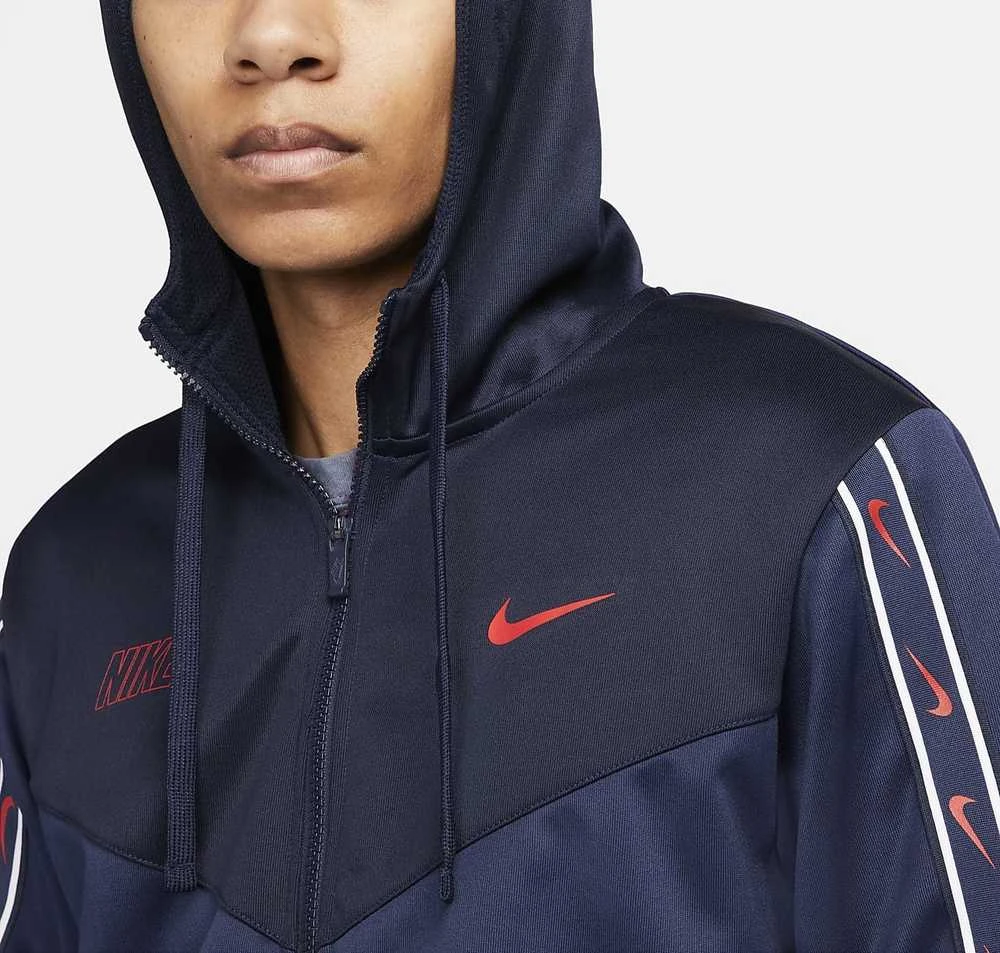 Nike Džemperis Vyrams M Nsw Repeat Sw Pk Fz Hoody Navy DX2025 410