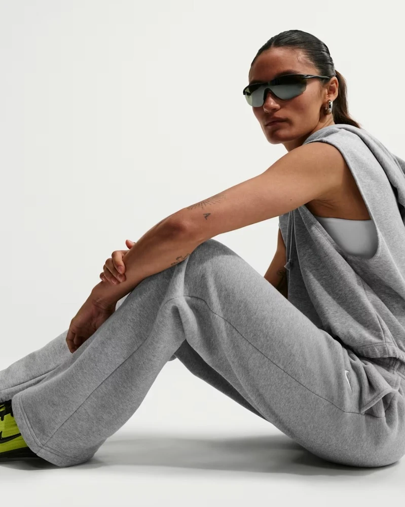 Nike Kelnės Moterims W Nk Stdo Flc Mw Mr Std Oh Pant Fl Pilkas IM8078 063