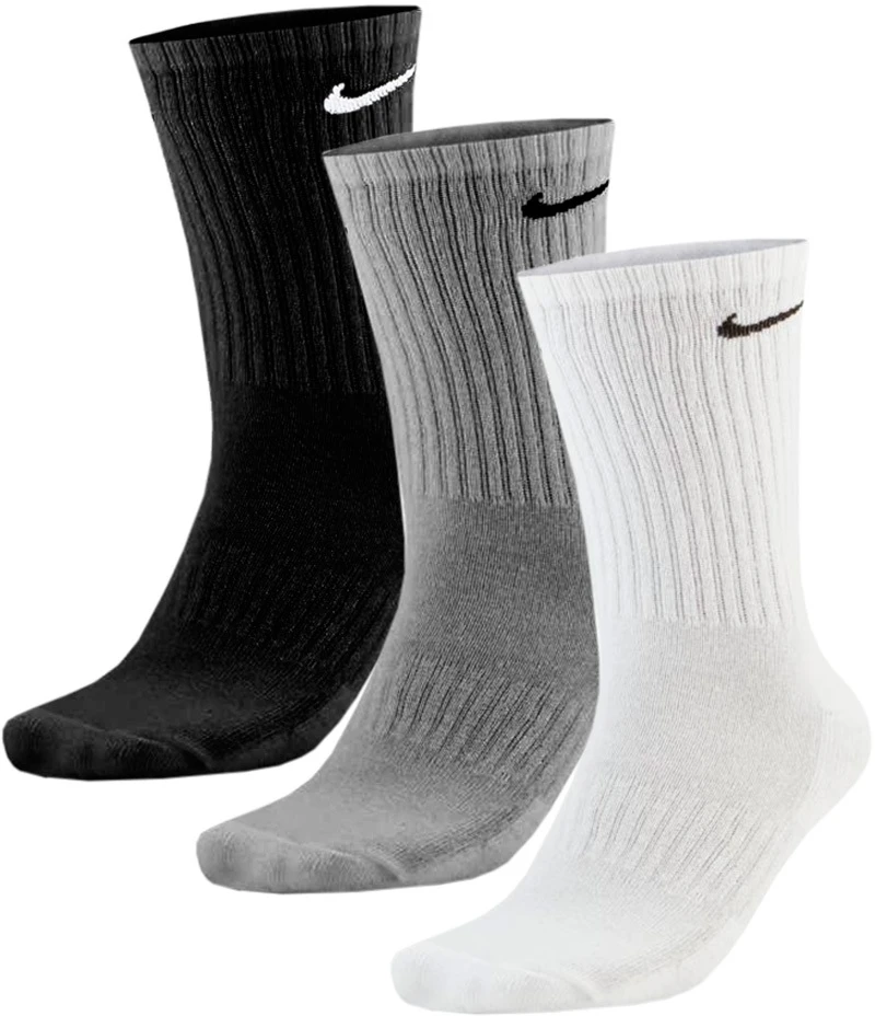Nike Kojinės NK Everyday Cush Crew Baltas Juodas Pilkas SX7664 964