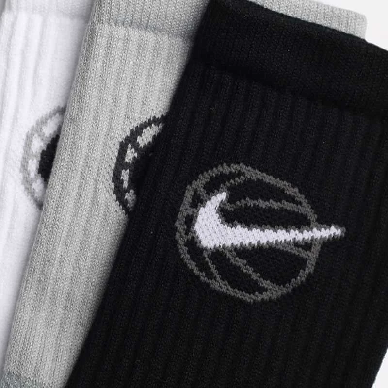 Nike Kojinės U Nk Crew Everyday Bball Pilkas Juodas Baltas DA2123 902