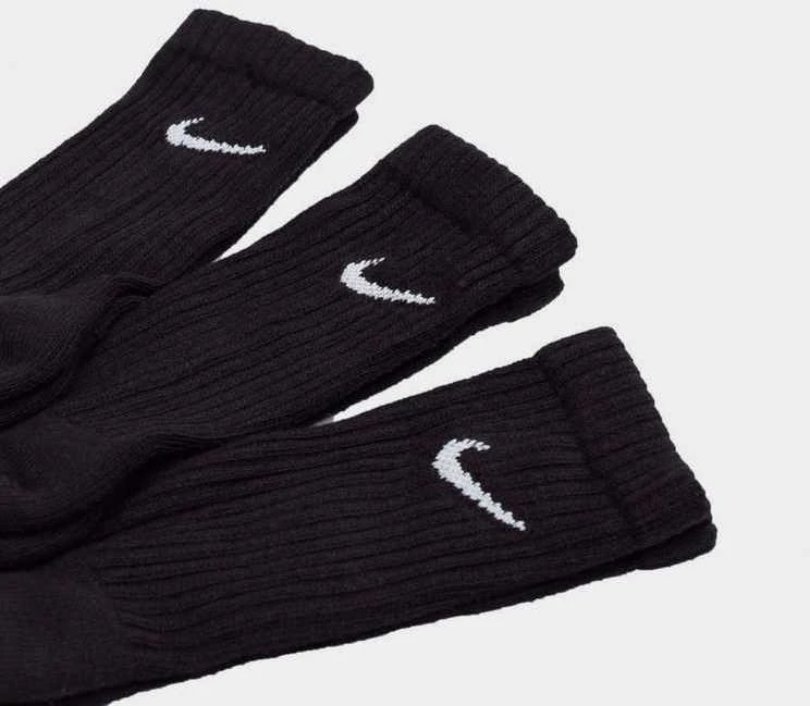 Nike Kojinės U NK Cush Crew 3PR-Value Juodas
