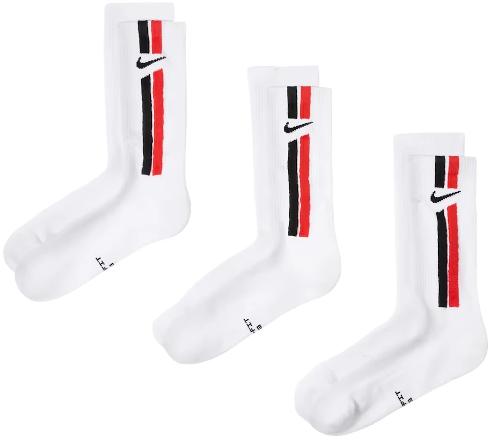 Nike Kojinės U Nk Ed Elvd Crw 3P Fta Stripe-144 Baltas IH8532 900