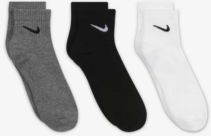Nike Kojinės U Nk Ed Ltwt Ankle 3P 132 Baltas Juodas Pilkas SX7677 964
