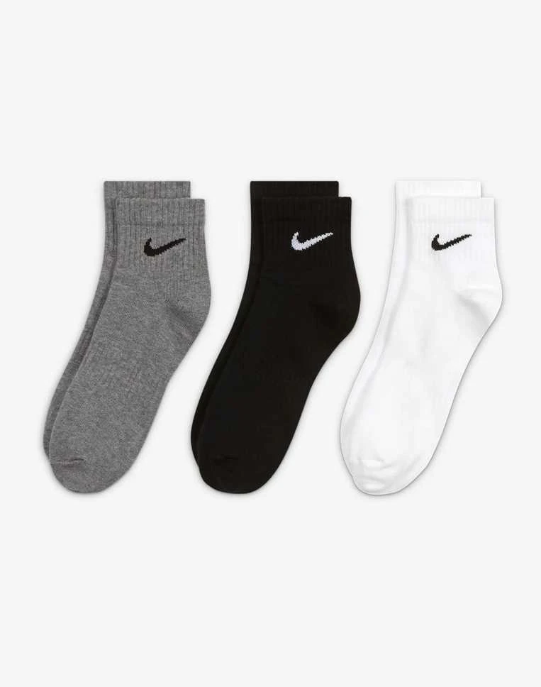 Nike Kojinės U Nk Ed Ltwt Ankle 3P 132 Baltas Juodas Pilkas SX7677 964