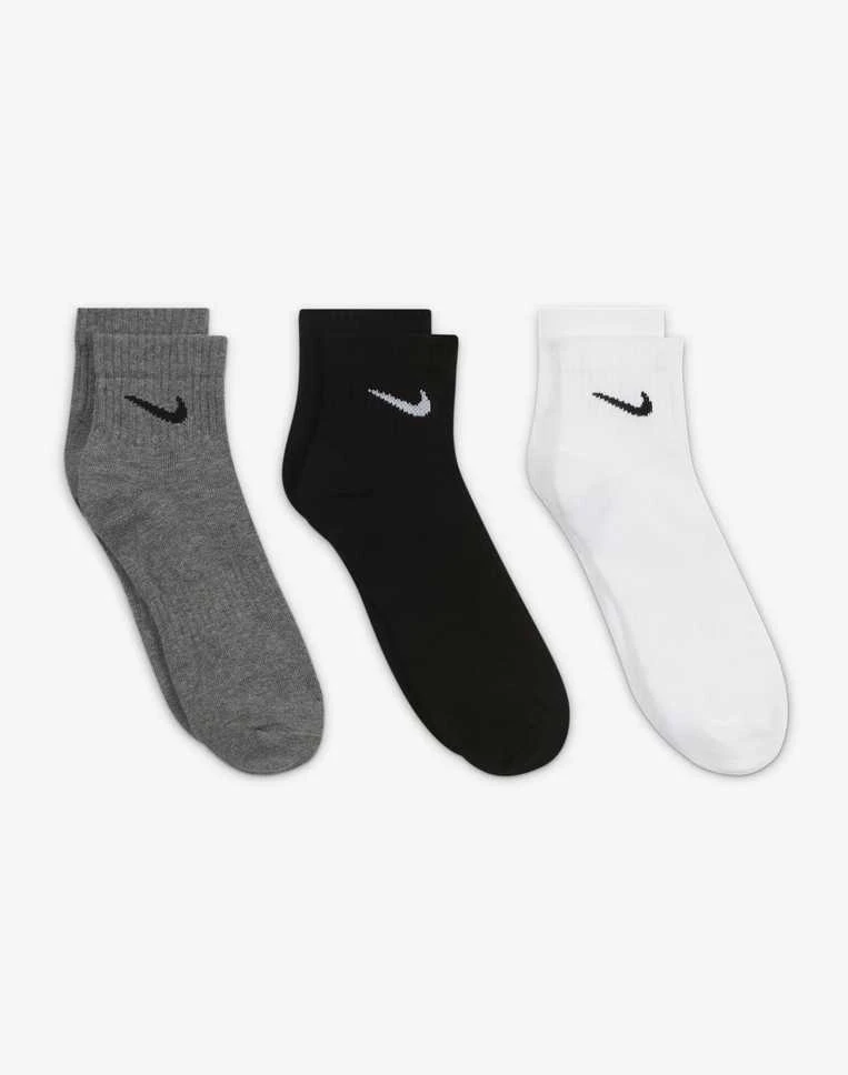 Nike Kojinės U Nk Ed Ltwt Ankle 3P 132 Baltas Juodas Pilkas SX7677 964