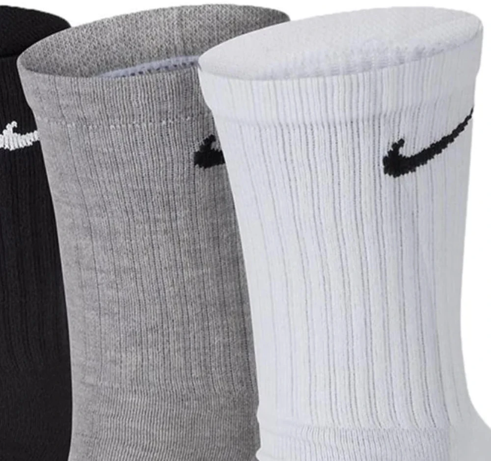 Nike Kojinės U NK Everyday Ltwt Crew 3PR Baltas Pilkas Juodas SX7676 964