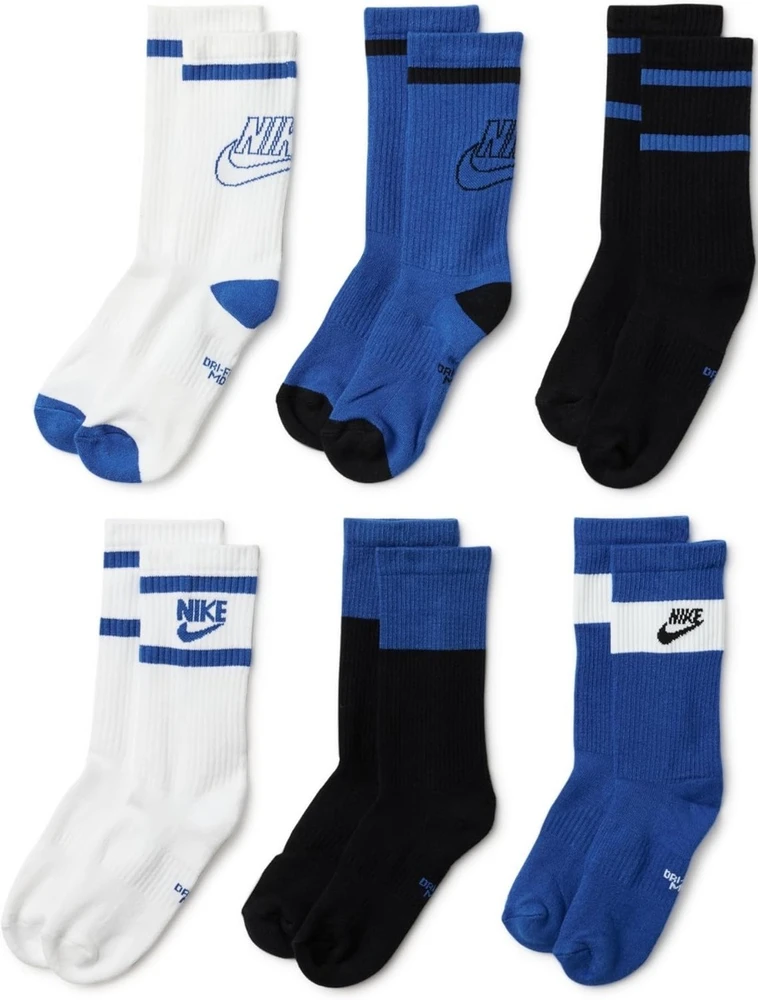 Nike Kojinės Y Nk Ed Csh Crew 6P-144 Gfx2 Baltas Juodas Mėlyna CK7302 903