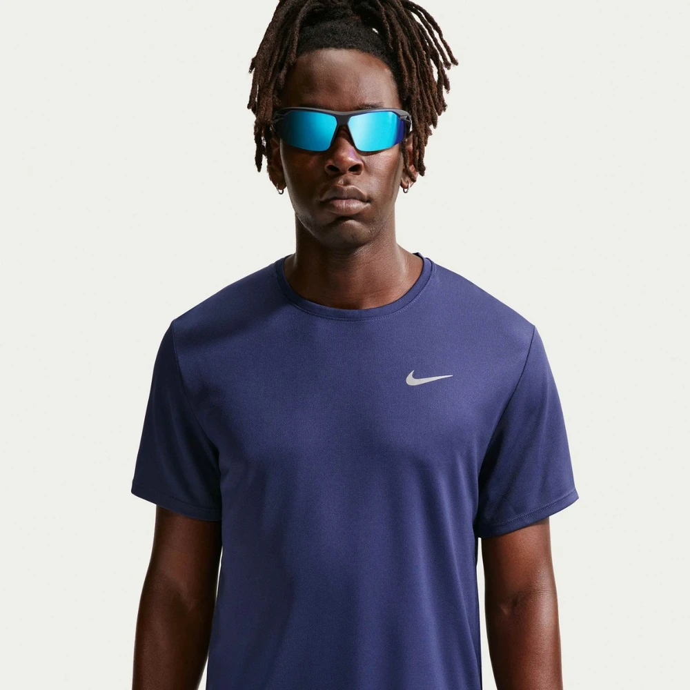 Nike Marškinėliai Vyrams M Nk Df Uv Miler Ss Mėlyna DV9315 410