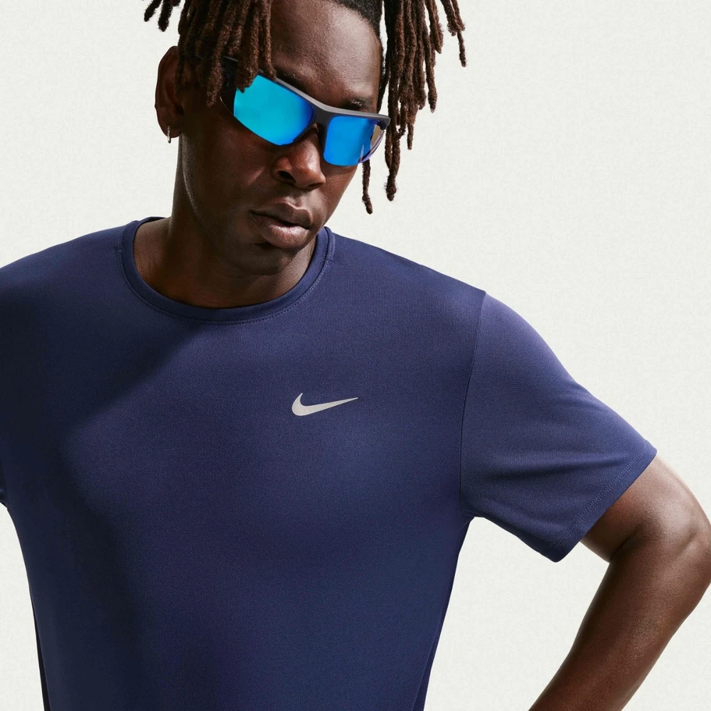 Nike Marškinėliai Vyrams M Nk Df Uv Miler Ss Mėlyna DV9315 410