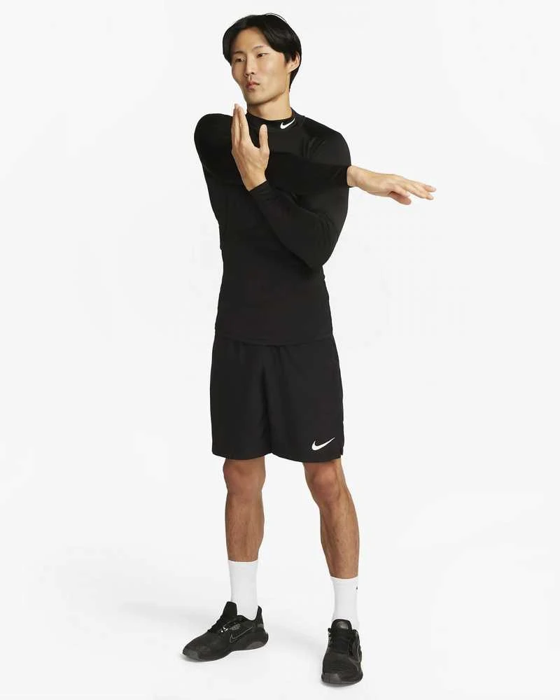 Nike Marškinėliai Vyrams M Np Df Tight Ls Mock Juodas FB7908 010