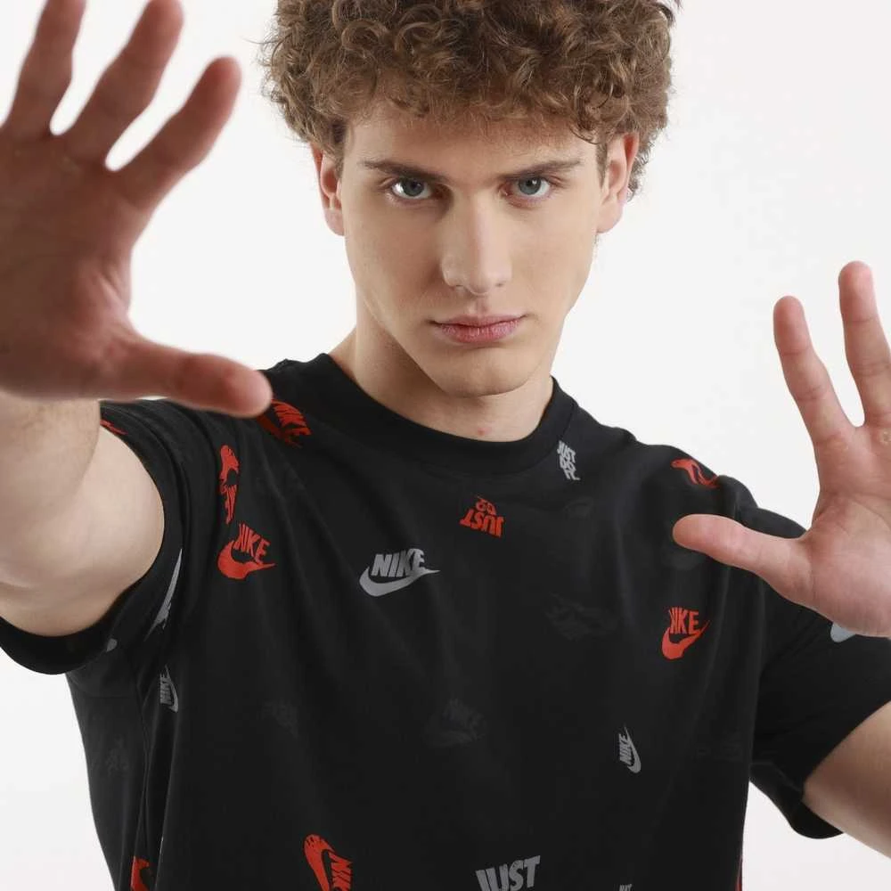 Nike Marškinėliai Vyrams M Nsw Tee 12Mo Aop Juodas HJ0561 010