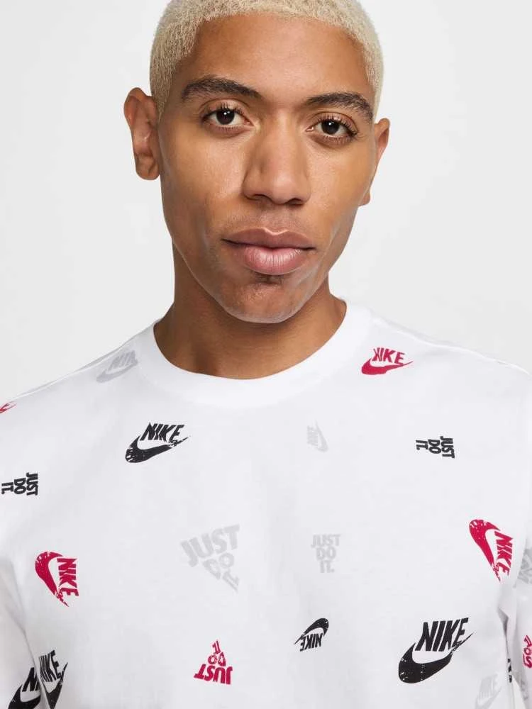 Nike Marškinėliai Vyrams M Nsw Tee 12Mo Aop Baltas HJ0561 100